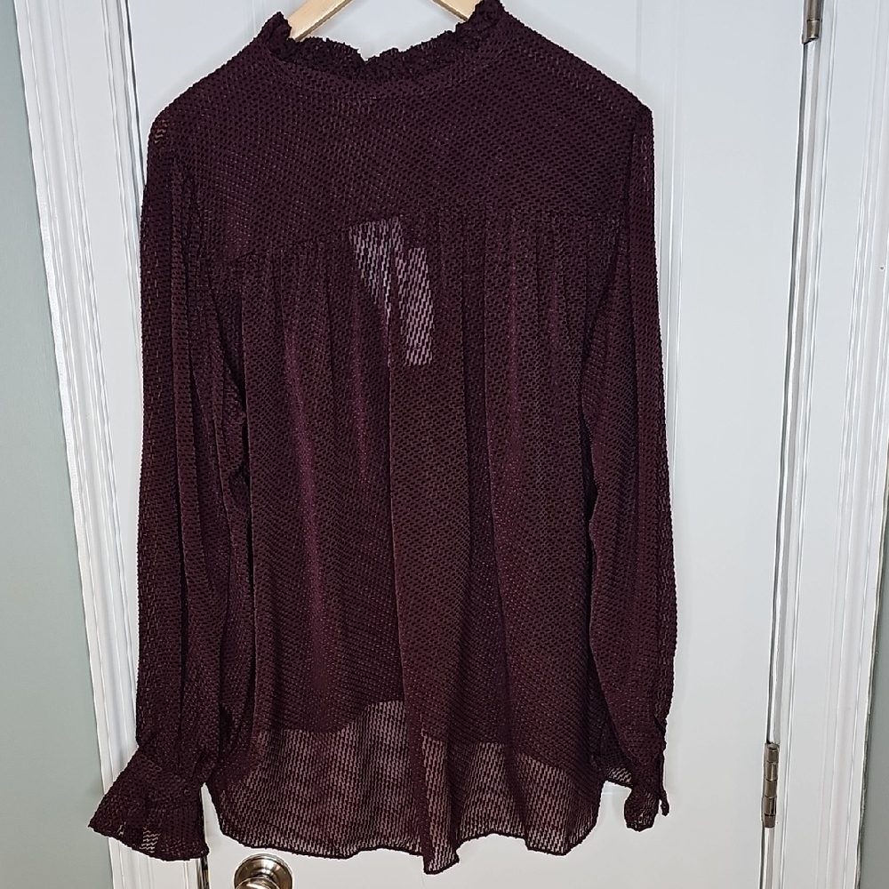 REISS Maevie Silk-Blend Tie-Neck Dot Blouse - Size 8 - Picture 4 of 6